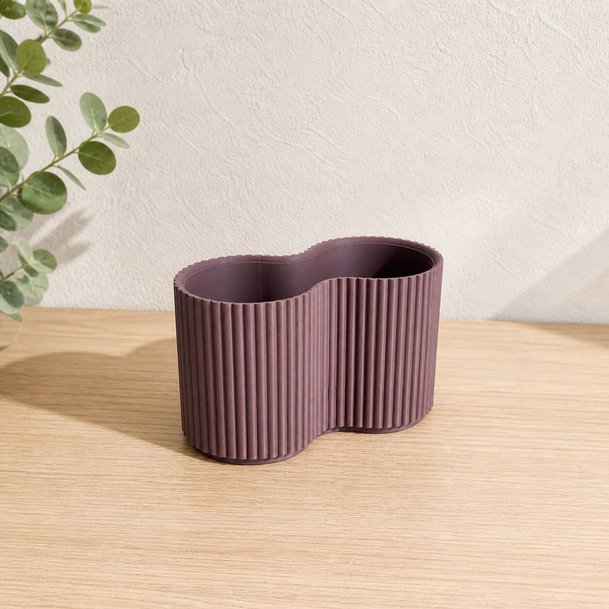 Matte brown modular 3D-printed storage set for bathroom essentials